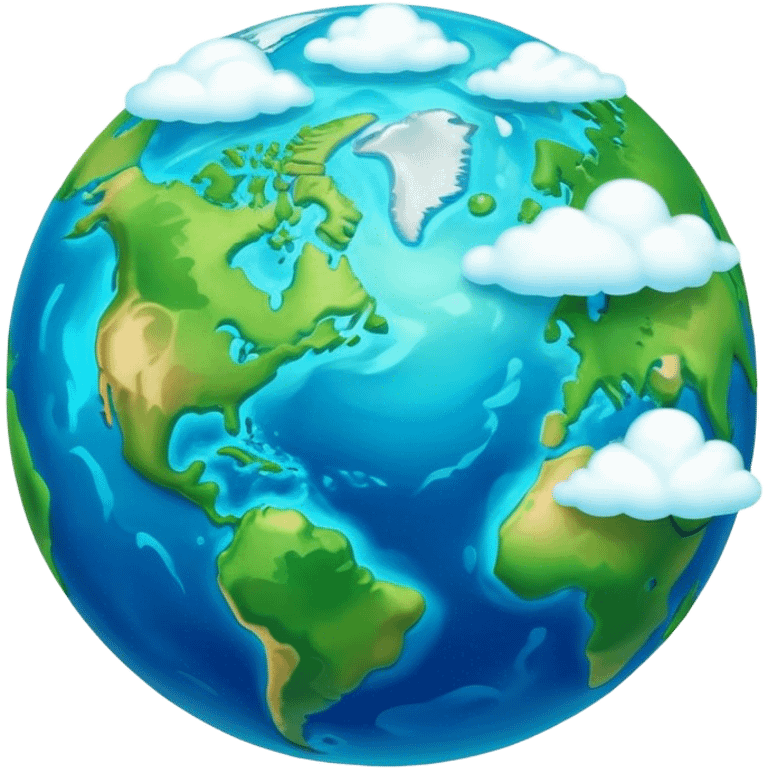 Cinematic Realistic Earth, depicted with vibrant blue oceans, clouds, and lush green continents rendered in exquisite detail, high shine, and a soft radiant glow that captures the dynamic, life-sustaining beauty of our home planet. emoji