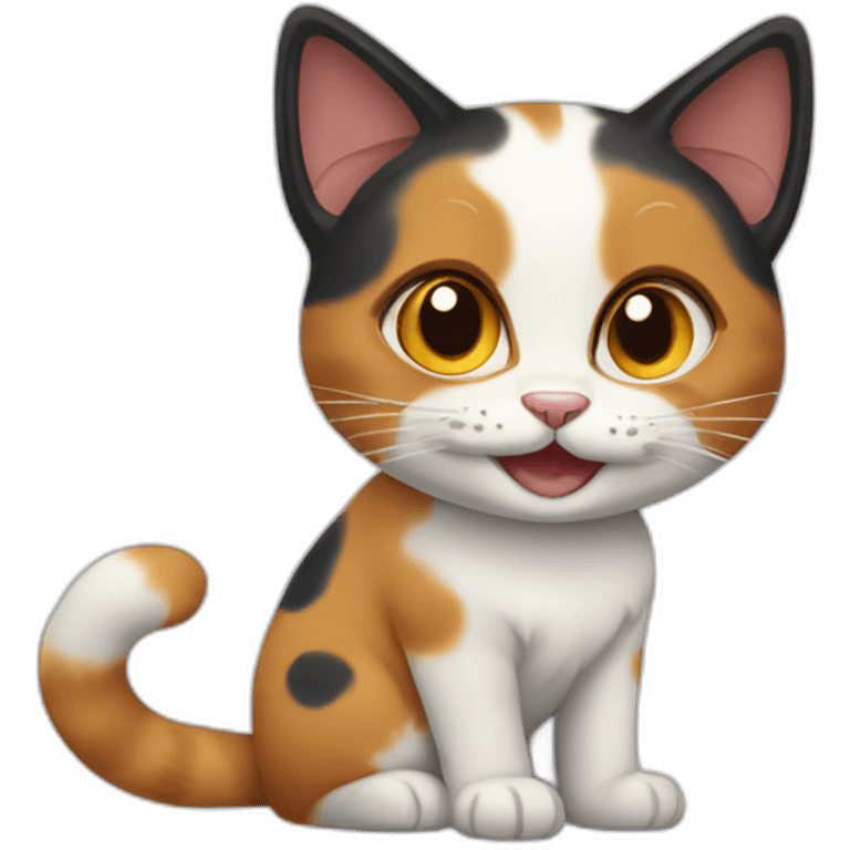 Calico happy cat emoji