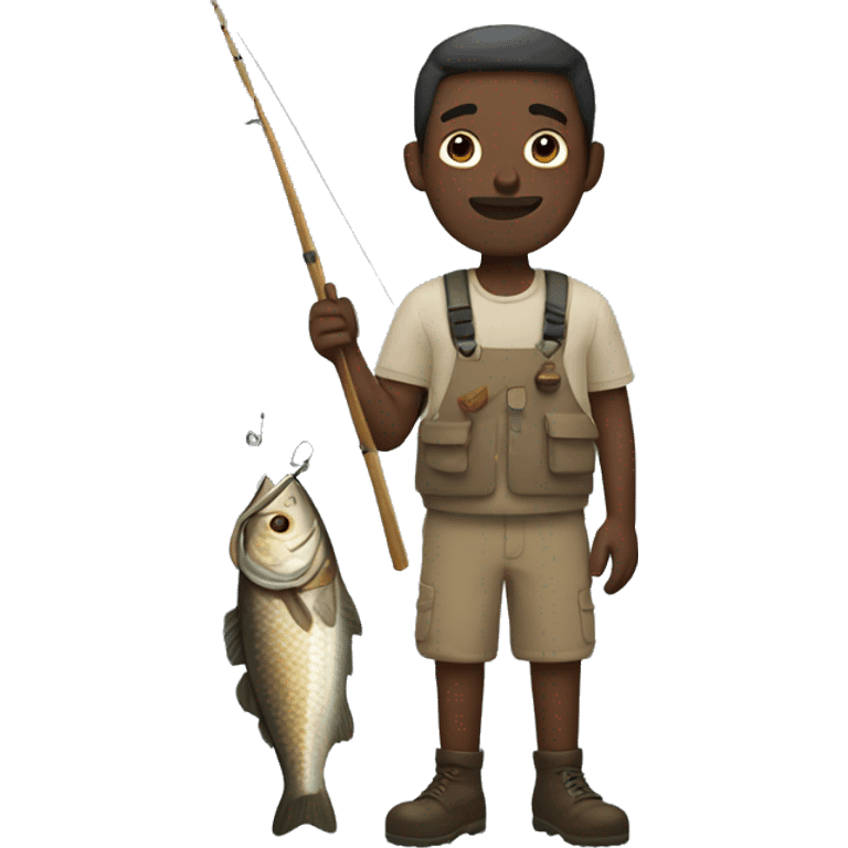 fishing man with beige and dark skin emoji