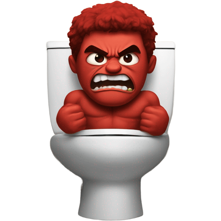 Red Hulk big head in a toilet emoji