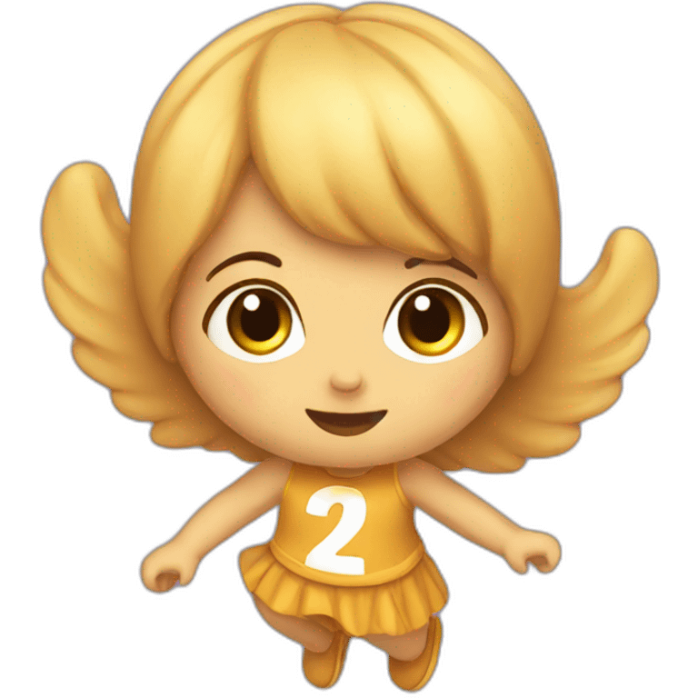 Cute flying peanut girl emoji