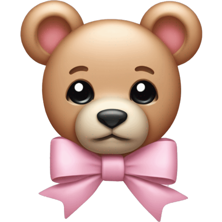 light pink cute teddy bear bow emoji