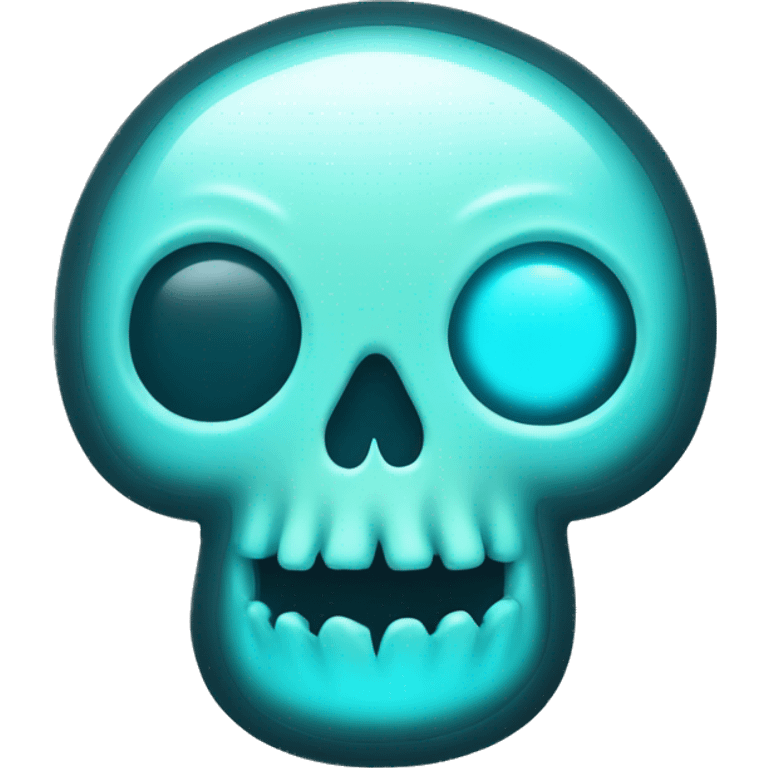 Ghost cyan glowing skull mushroom emoji