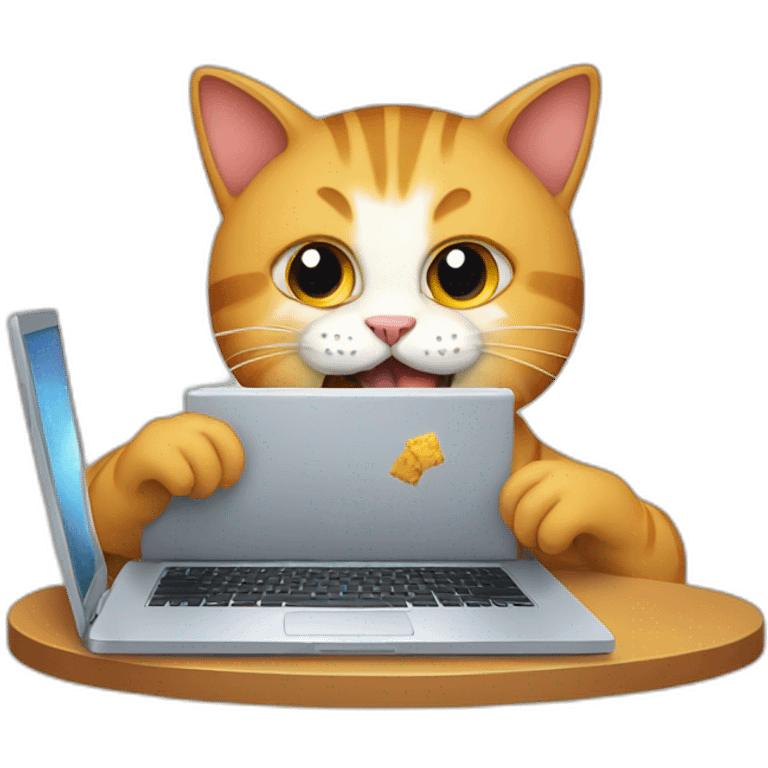 cat eating laptop emoji