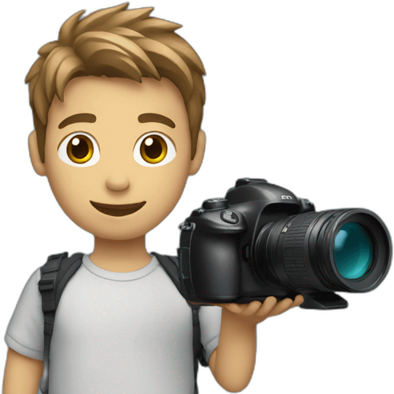 Boy holding camera gimbal emoji