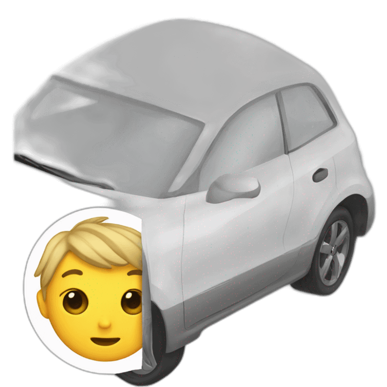 guy is looking inside the car hood emoji