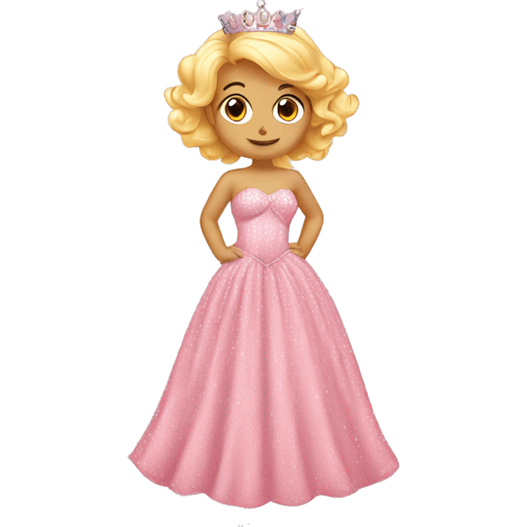 light pink  princess sparkly dress isolated dress emoji