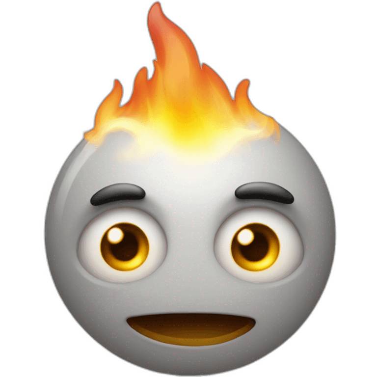 flamme avec des yeux qui sourit emoji