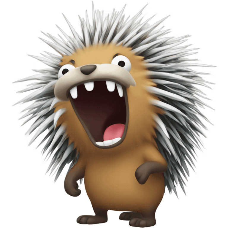 Porcupine drawing puking emoji