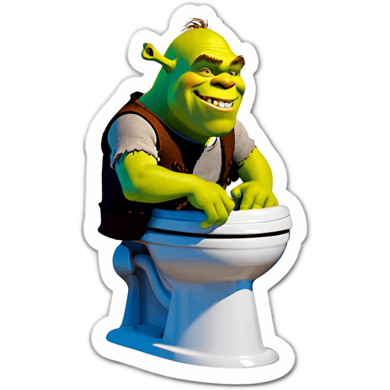 Shrek in a toilet emoji