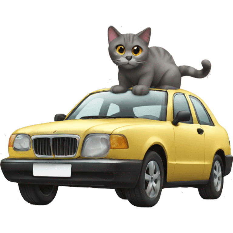 car looking cat emoji