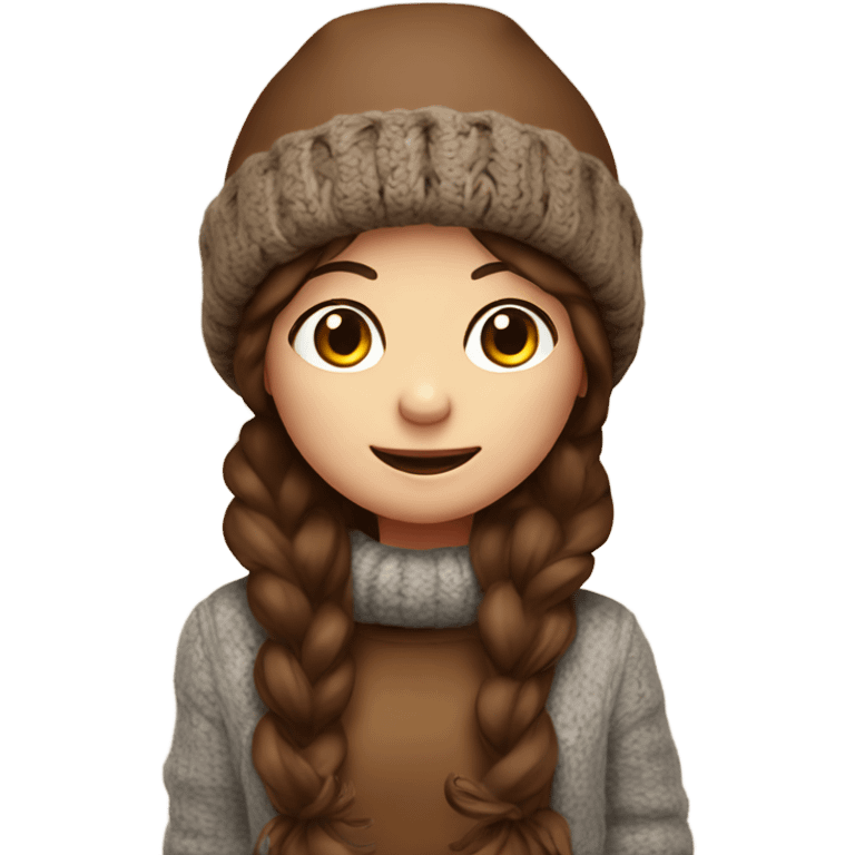 brownie cozy girl with wool hat  emoji