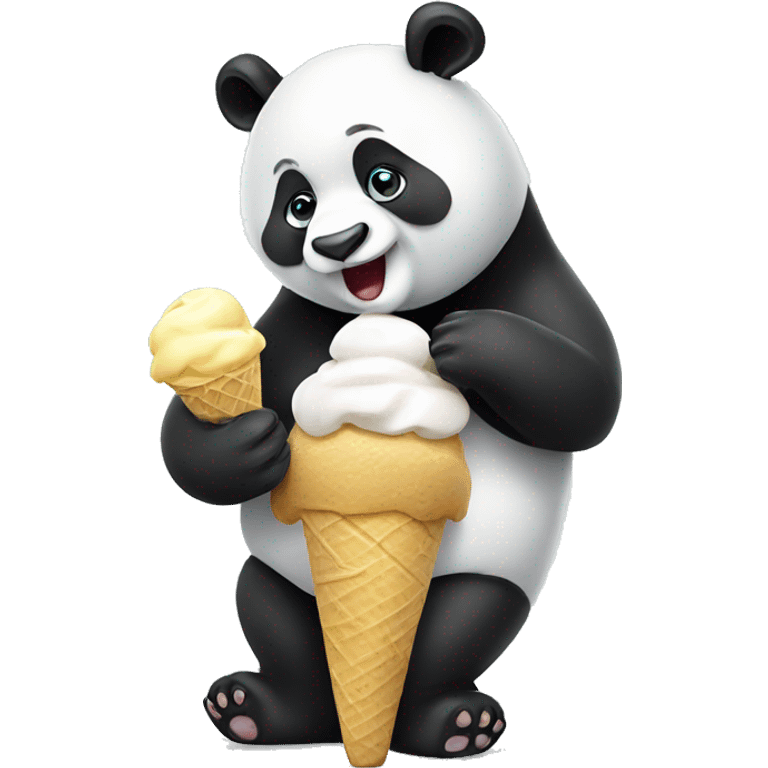 Panda eating ice cream emoji