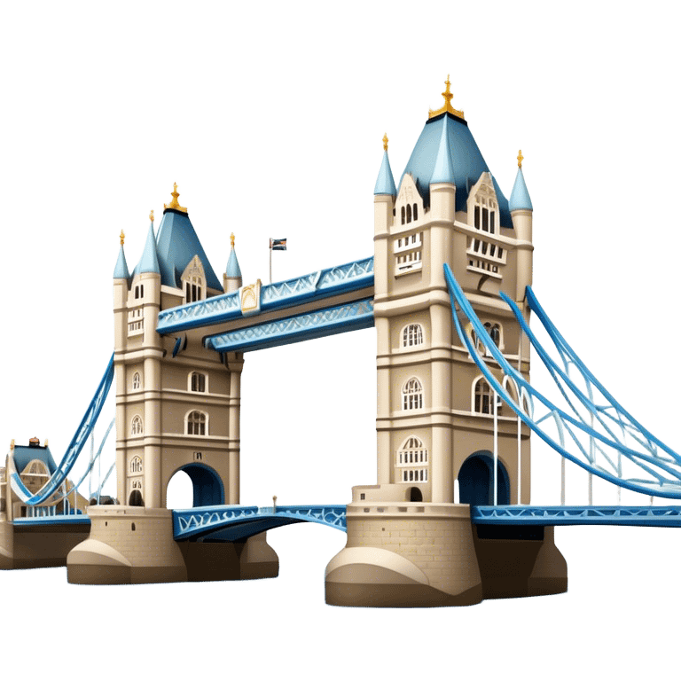 Cinematic Realistic Tower Bridge Landmark Emoji, depicted with iconic Victorian architecture spanning the River Thames, rendered with lifelike textures and dramatic natural lighting that captures its majestic presence. emoji