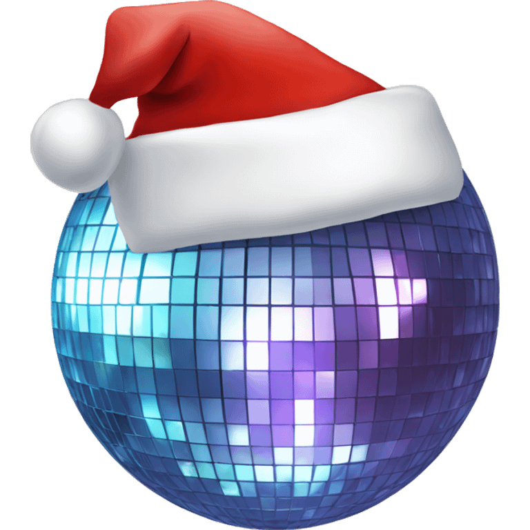 Disco ball with Santa hat  emoji