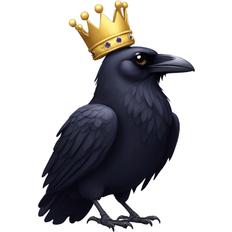 Raven with a crown emoji