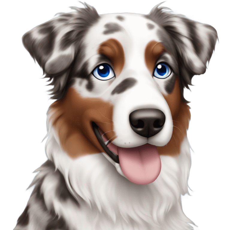 Red Merle Australian shepherd with blue eyes  emoji