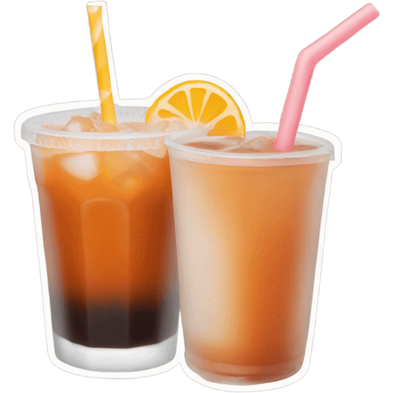 thai iced tea with a straw emoji