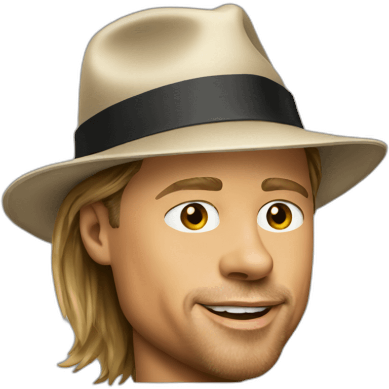 Brad Pitt wearing a hat emoji