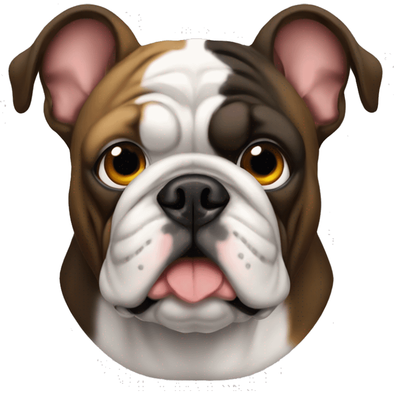 Bulldog francés máscara negra de color cafe emoji