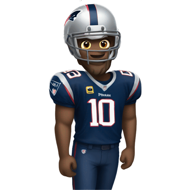 trash man wearing patriots jersey number 10 emoji