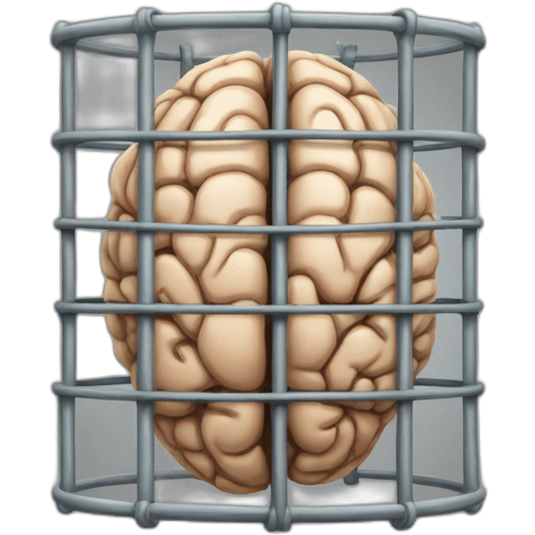 caged brain emoji