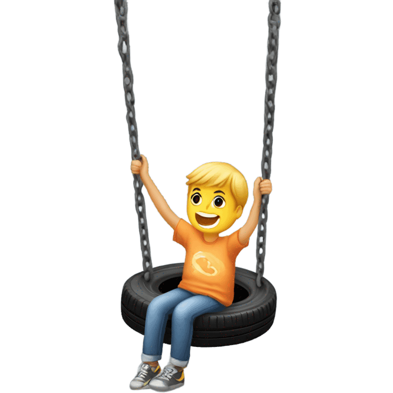 Kids on tire swing emoji