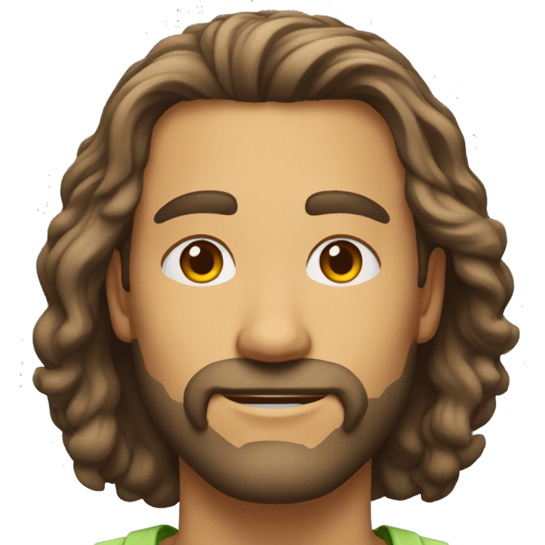 homem braco de cabelo cacheado grande sem barba emoji