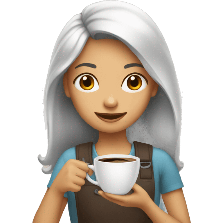 Girl make coffee emoji