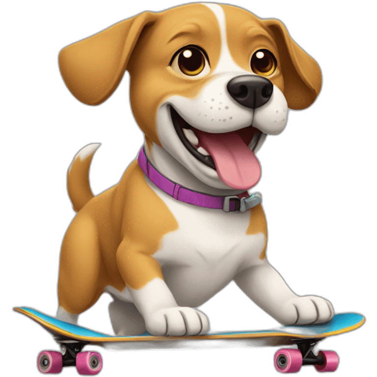 happy skateboarding dog emoji