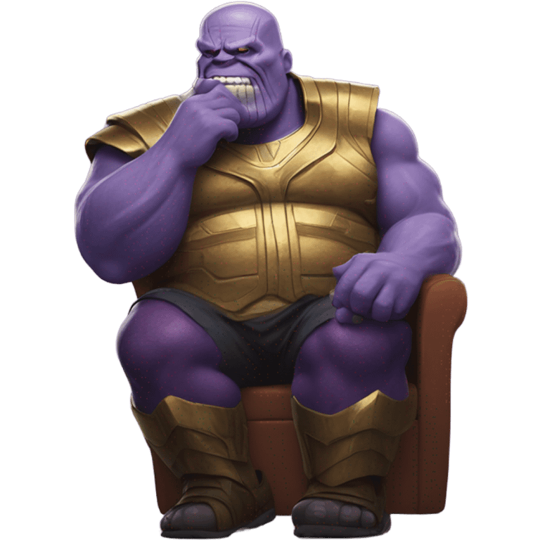 Overweight thanos drinking beer emoji