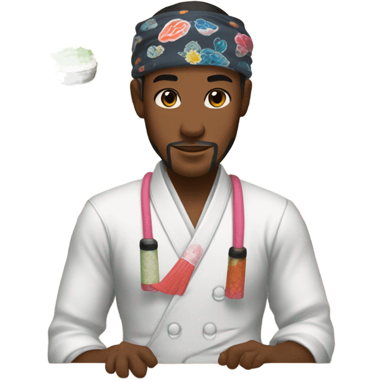 gay sushi master with bandana emoji