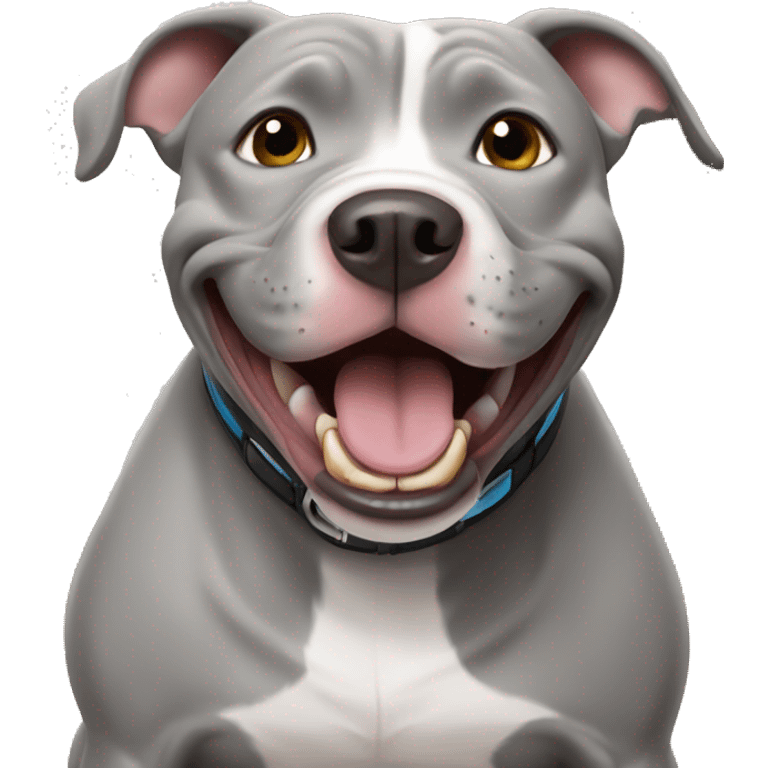 Excited gray pitbull emoji