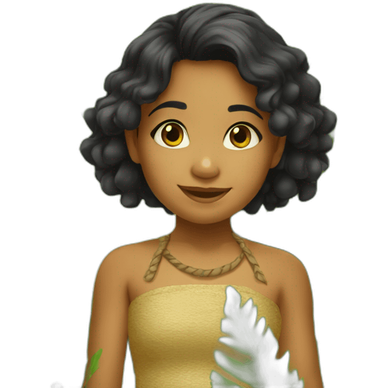 little tahitian girl emoji