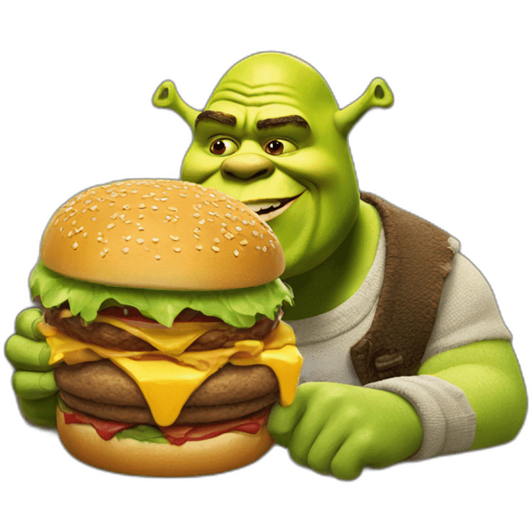 shrek eating burger emoji