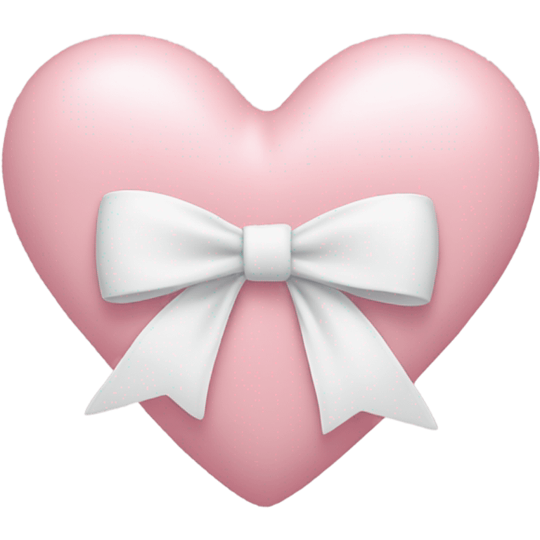 Pastel pink heart with white bow emoji