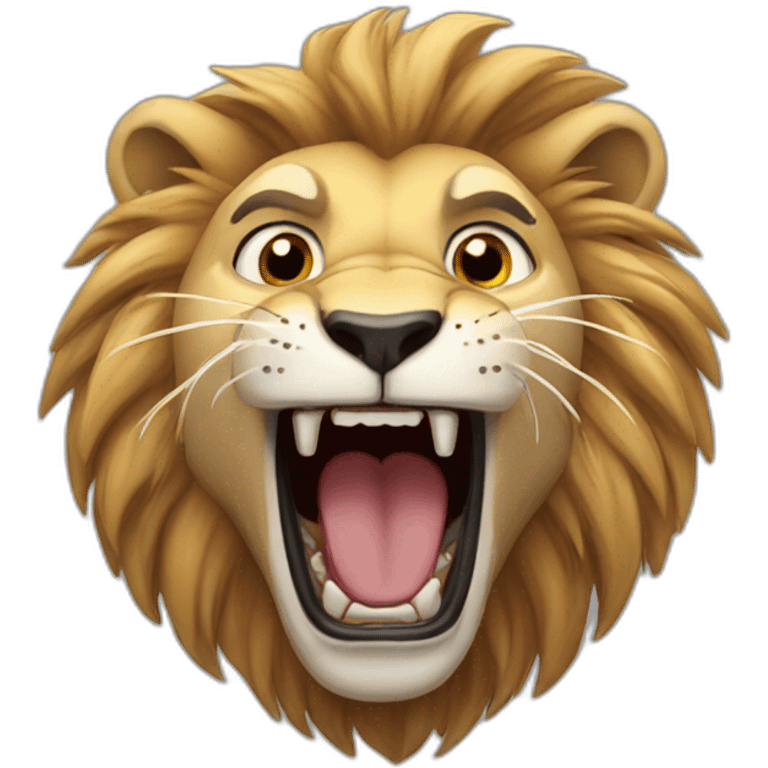 Lion screaming emoji