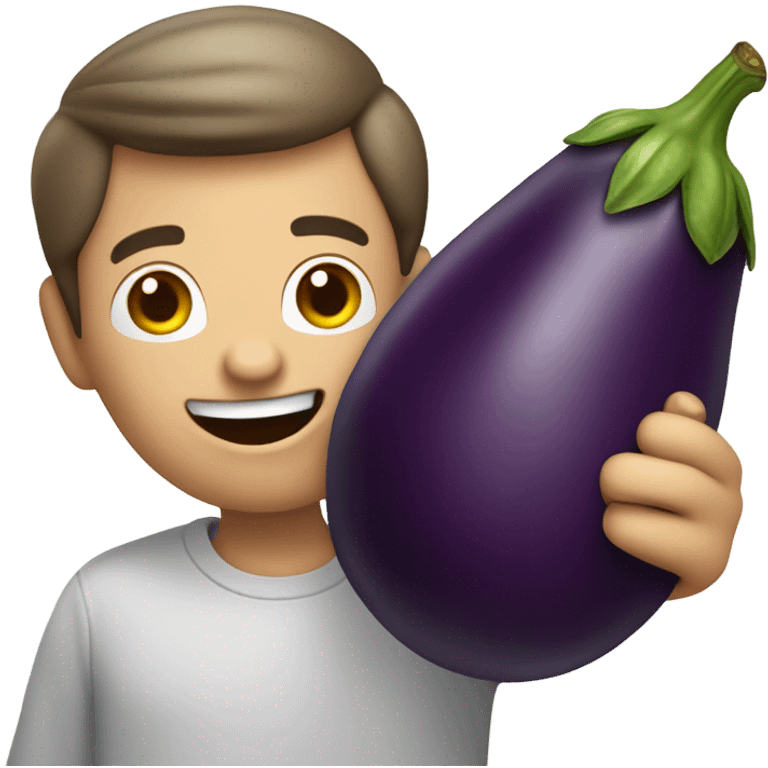 Guy with brinjal emoji