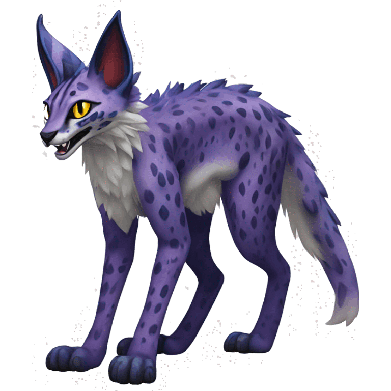 Epic Edgy Colorful  eldritch Sergal-Serval-Vernid full body emoji