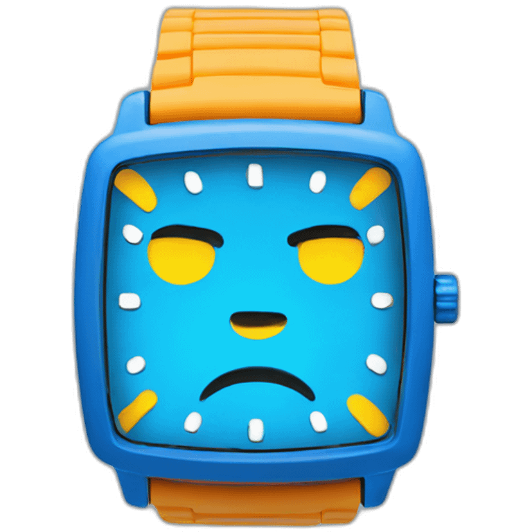 blue colour wristwatch emoji