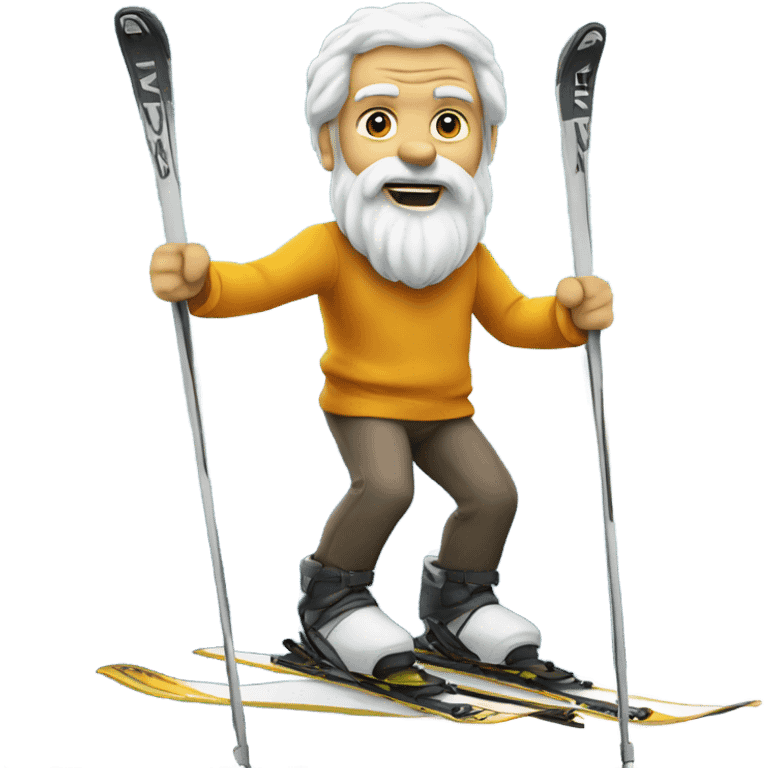 Socrates on mountain skis emoji