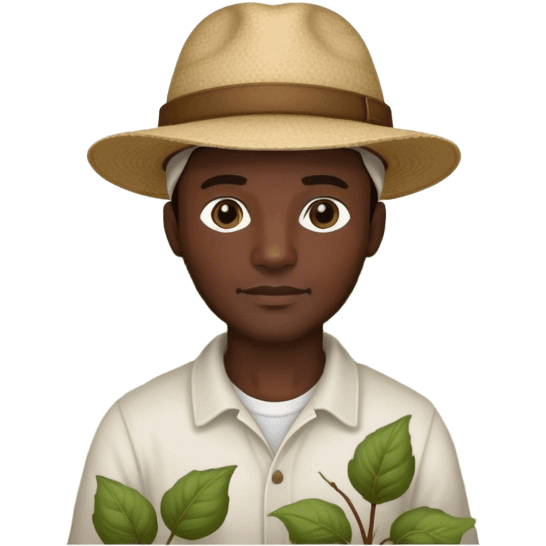 Dark skinned man in a cotton field emoji