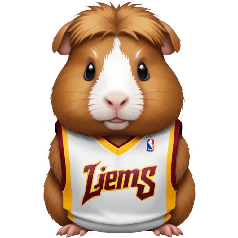 guinea pig wearing lebron james jersey emoji