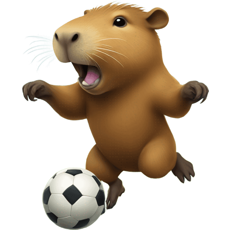 Capybara playing soccer emoji