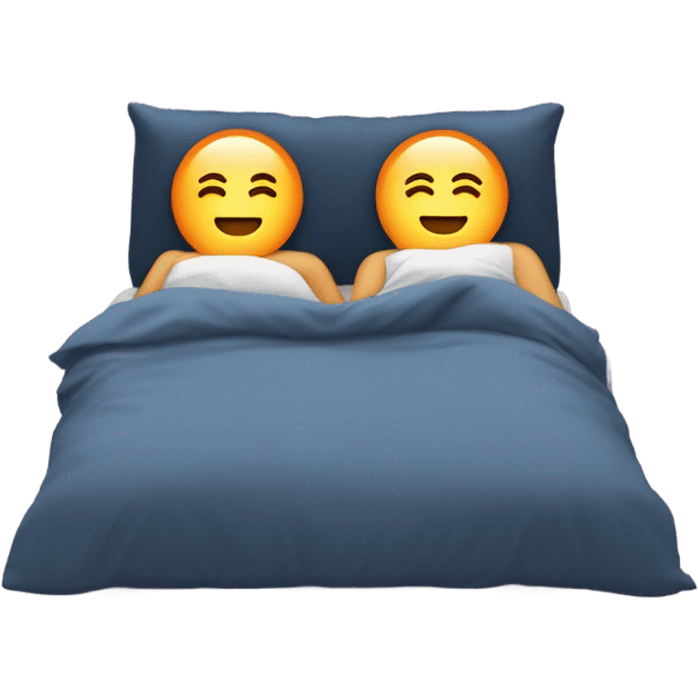 Two people laying in bed watching tv emoji