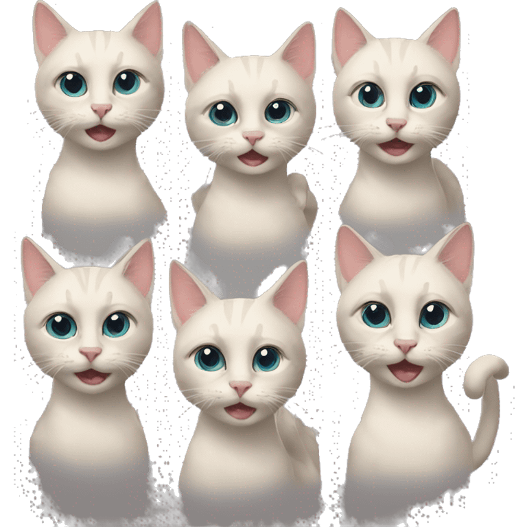 five cats  emoji