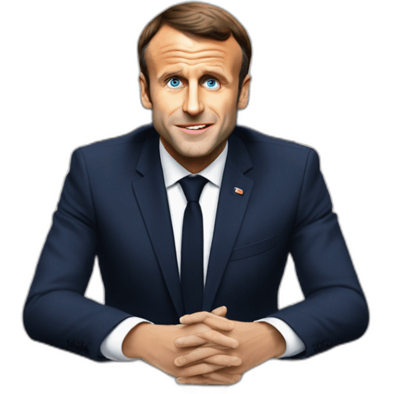 Emmanuel Macron qui demande de se taire emoji