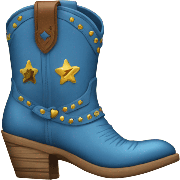 a cowgirl blue boot really fancy emoji