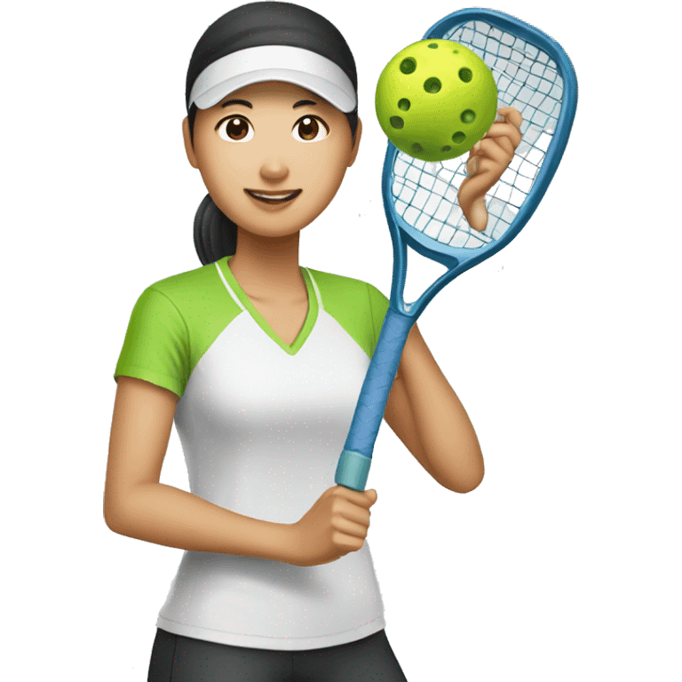 Asian woman pickleball emoji