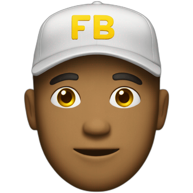 man with yellow "FBI" letters on his cap emoji